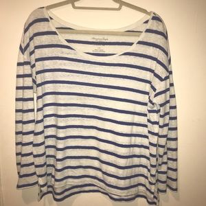 Nautical Blue and White Striped Shirt